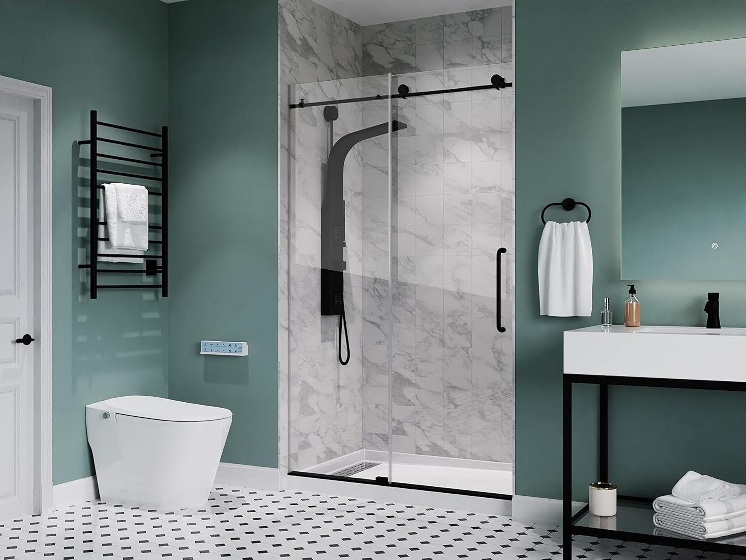 ANZZI Alexander Shower Base 60 in. L x 36 in. W Corner Shower Pan Base with Left Drain in Glossy White Marine Acrylic