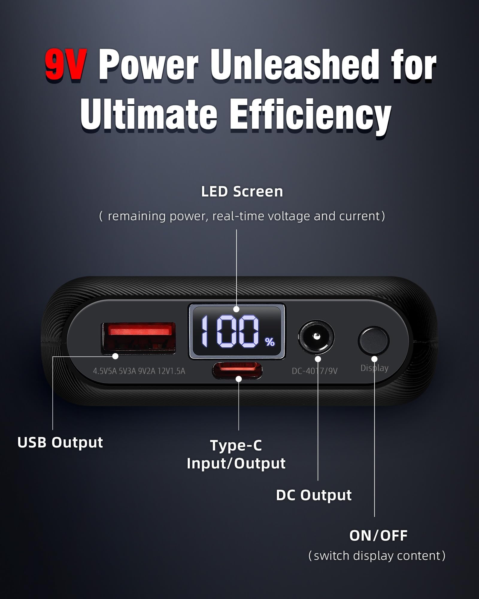 Paquete de baterías para chaquetas con calefacción, chaleco de forro polar, 16000 mAh, con pantallas LED, ligero, compacto, batería recargable
