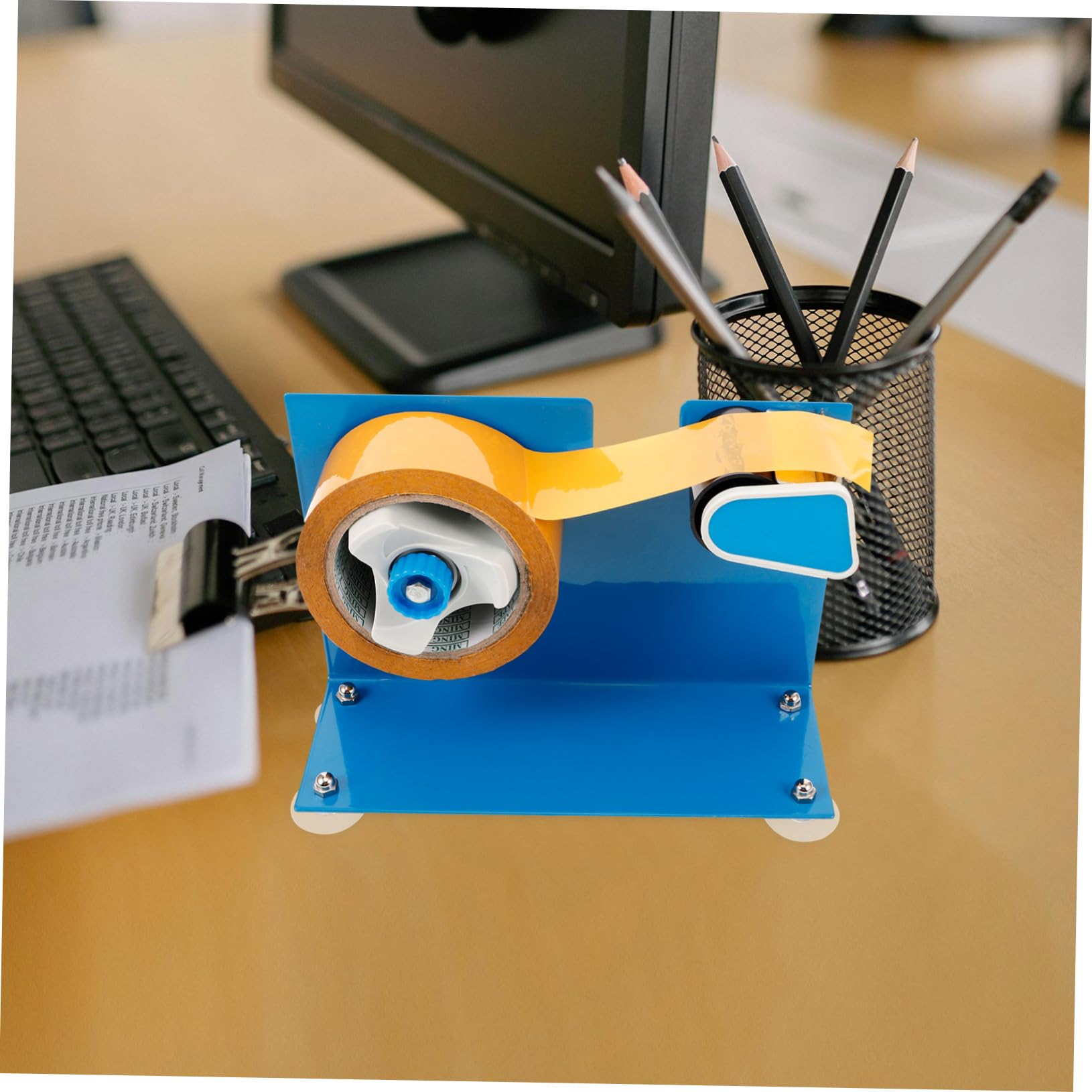 Uonlytech Klebebandabroller mit Saugnapf Eisen für Schreibtisch und Lager Robust für Schwere Nutzung für Rollen bis 19cm Außendurchmesser