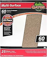 Vista 10 de Gator - Hojas de lijado multisuperficie de 9 x 11 pulgadas, grano 36, paquete de 25