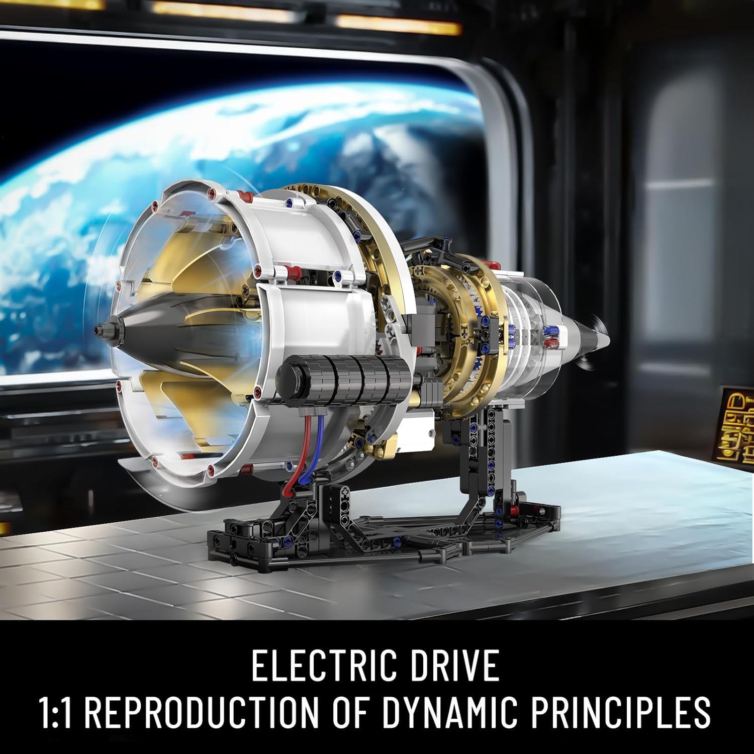 BRICXOR Aircraft Engine Building Kit, Mechanical Aviation Turbojet Engine Model Kit That Runs, Collectible Blocks Kit for Adults, Science Education STEM Set (564 PCS)