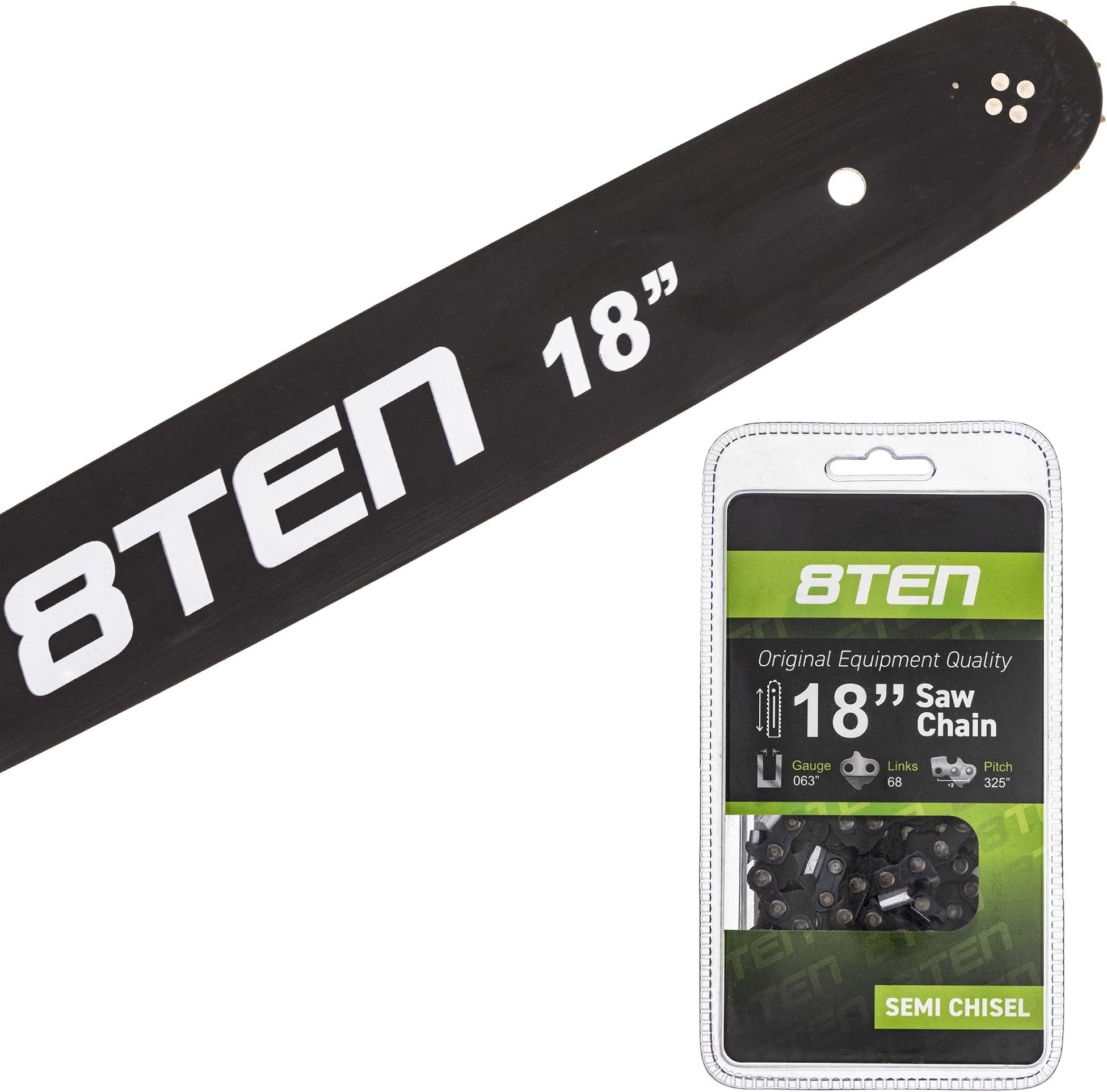 8TEN Chainsaw Guide Bar and Chain for Stihl MS 210 211 231 241 250 251 4717 22LPX068G 18 inch .063 .325 68DL