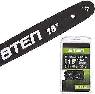 8TEN Chainsaw Guide Bar and Chain for Stihl MS 210 211 231 241 250 251 4717 22LPX068G 18 inch .063 .325 68DL