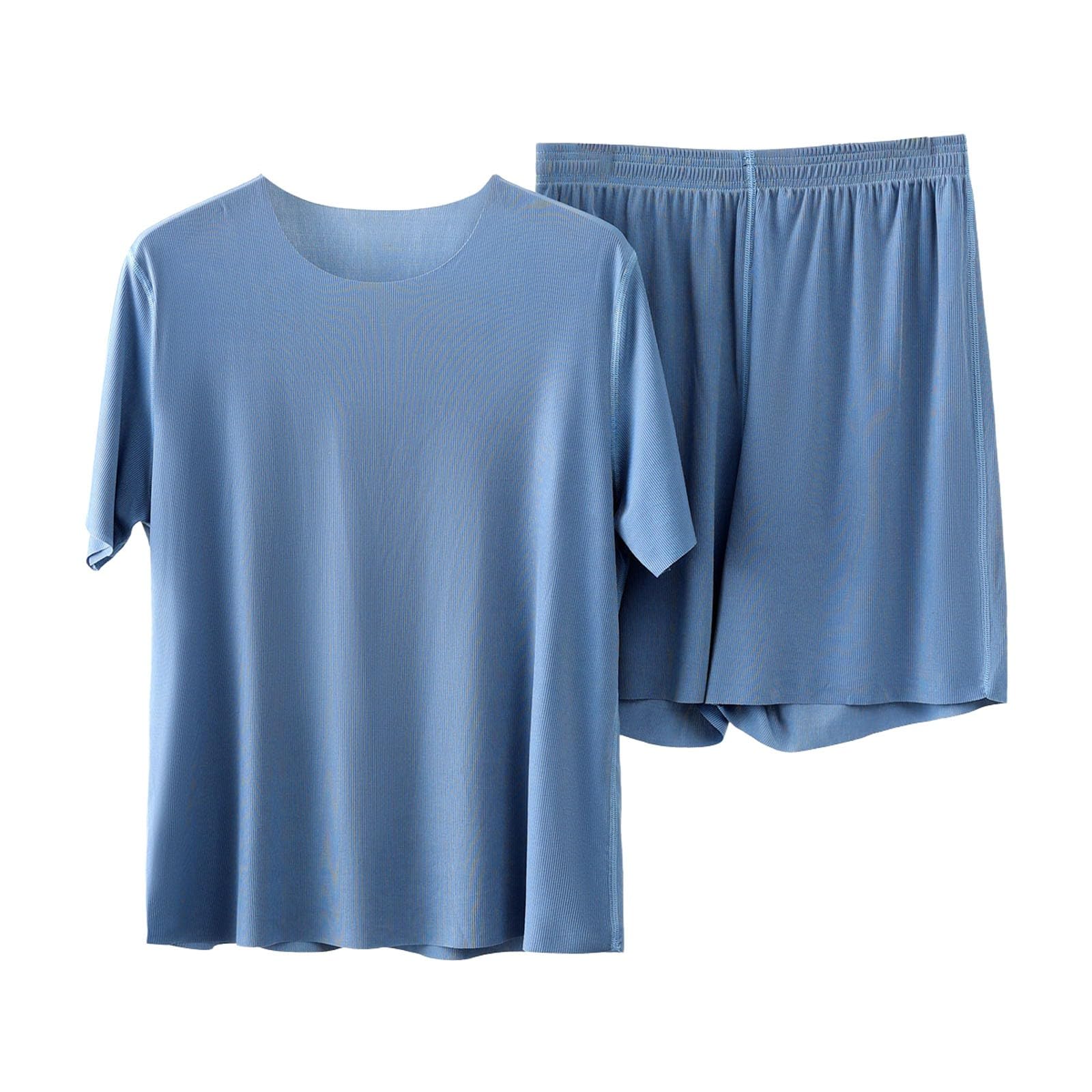 Pyjama 2 Pièces Femme Été - Manches Courtes, Tissu Modal Léger, Couleur Unie, Taille S à XXL