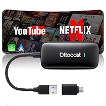 OTTOCAST Play2Video Ultra 2026 AI Box, Adattatore CarPlay Wireless e Android Auto, Netflix YouTube Prime Video, WiFi 6, 4GB+32GB, Plug & Play per Auto con CarPlay Cablato dal 2016