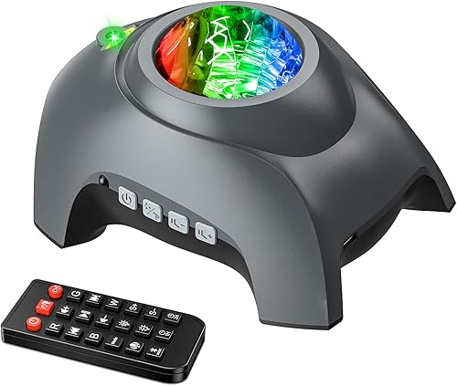 Proyector de galaxia para habitación, altavoz Bluetooth y proyector Aurora con ruido color blanco, proyector de luz nocturna para niños y adultos,