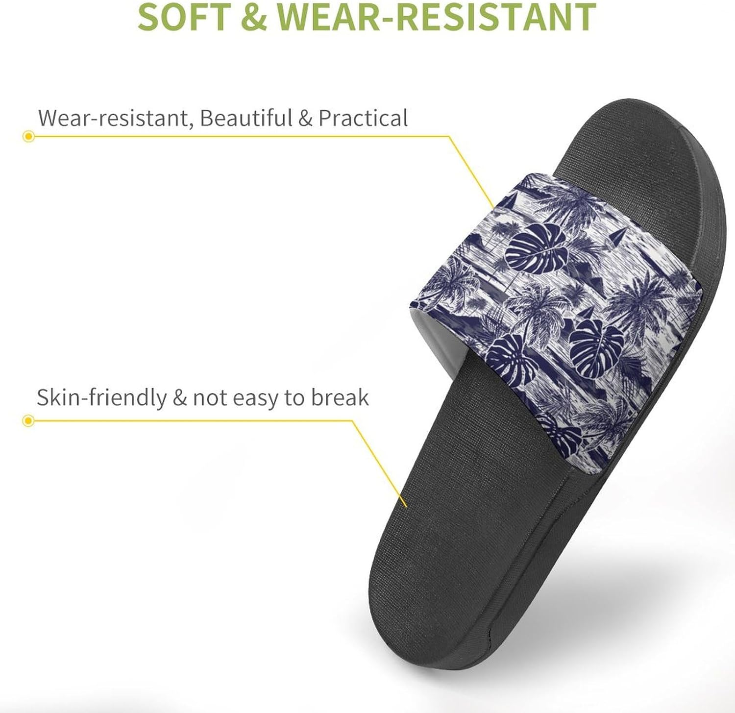 TAIZIYEAH Palm-tree Bedroom Shower Lightweight Outdoor Indoor Slippers 46