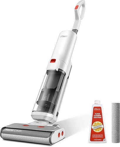 Ultenic AC1 - Aspiradora inalámbrica en seco y húmedo, combo de trapeador con autolimpieza, tiempo de funcionamiento de 45 minutos, potente succión