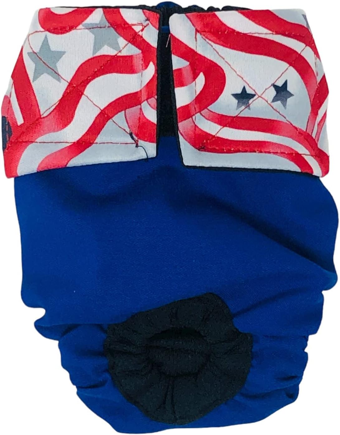 Patriotic Stars on Blue Cat Diaper, XS, Without Tail Hole - Made in USA