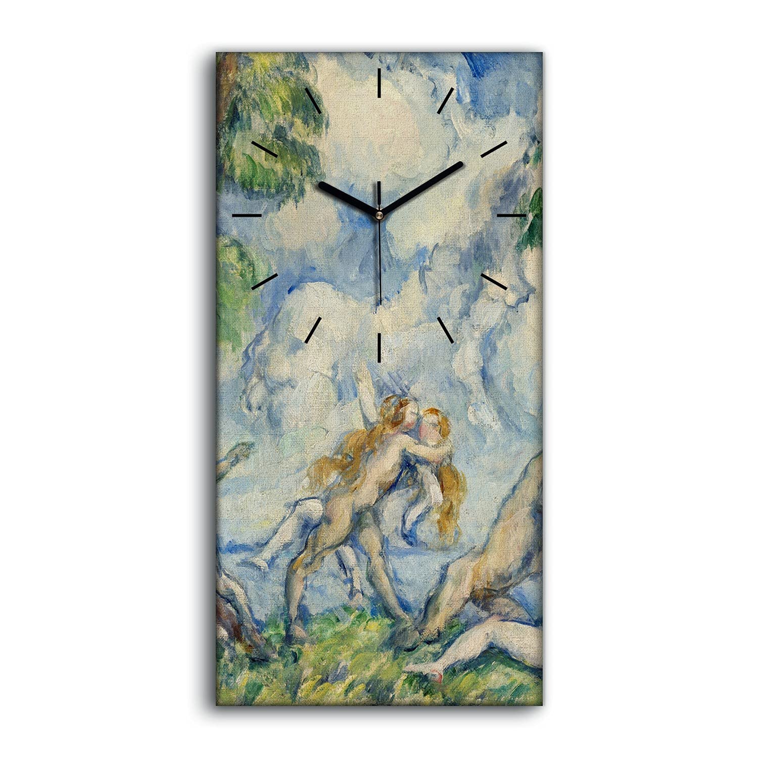 Horloge sur Toile Art Mural Salon La Bataille d'amour 30x60cm