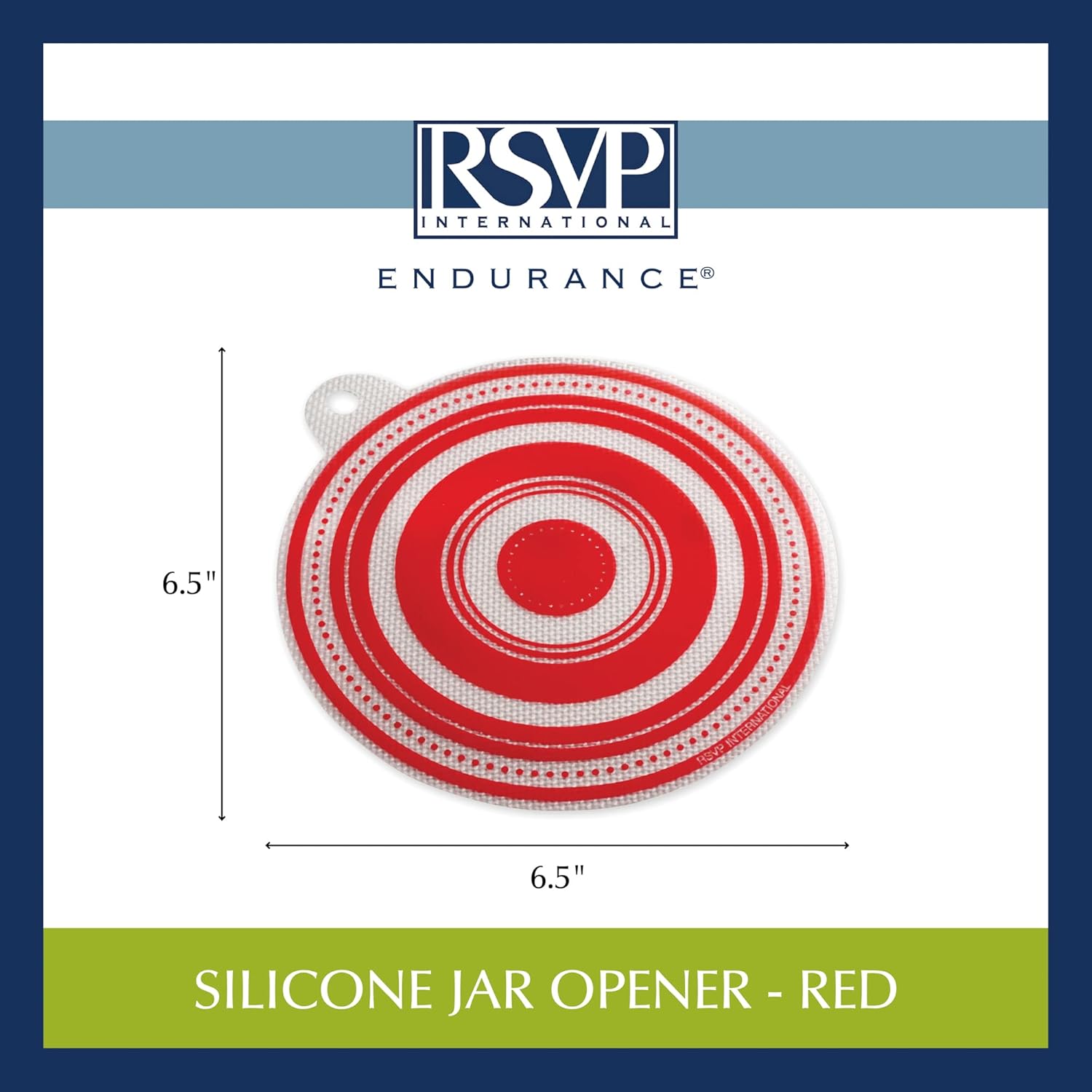 RSVP International Silicone Multi-Purpose Kitchen Tool Jar Opener/Non Skid Pad, 6.5 Round, Red