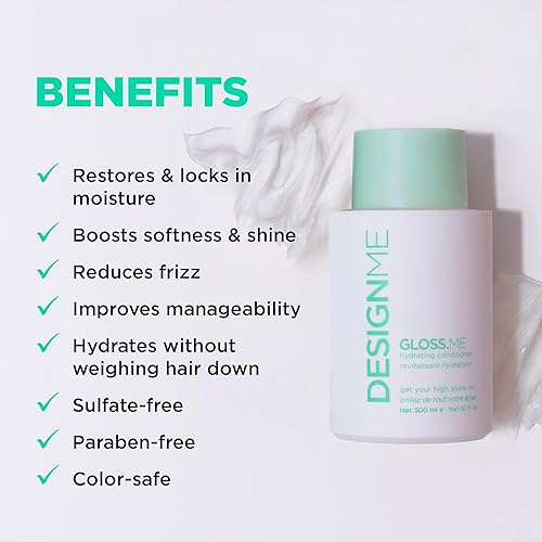 Miniatura 3 de Design.Me GLOSS.ME Champú hidratante y acondicionador para cabello seco | Champú de cáñamo y aceite de argán con acondicionador de cabello lacio y