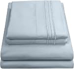 Queen Size Bed Sheets - Breathable Luxury Sheets with Full Elastic & Secure Corner Straps Built in - 1800 Supreme Collection Extra Soft Deep Pocket Bedding Set, Sheet Set, Queen, Misty Blue