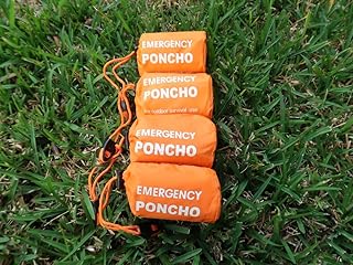 Galaxy Thermal Mylar Emergency Ponchos Raincoat Blanket Reversible Survival Gear for Sport Outdoor Camping Hiking Traveling with Whistle 4 Packs