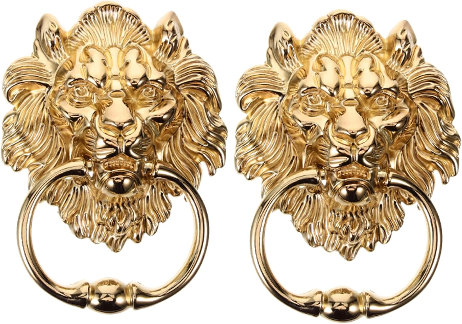 2 Pack Metal Door Knocker Handle Antique Door Knocker Chinese Gate Door Lion Head Pull Ring for Front Door Decor