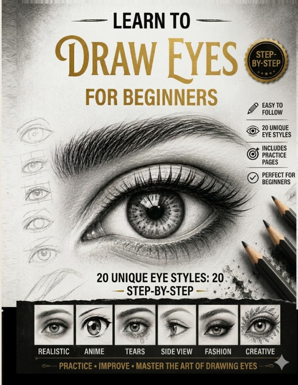 Eye Drawing Workbook for Beginners: Step-by-Step Guide to Realistic and Creative Eye Sketching (“Mastering Drawing with Pencil”)