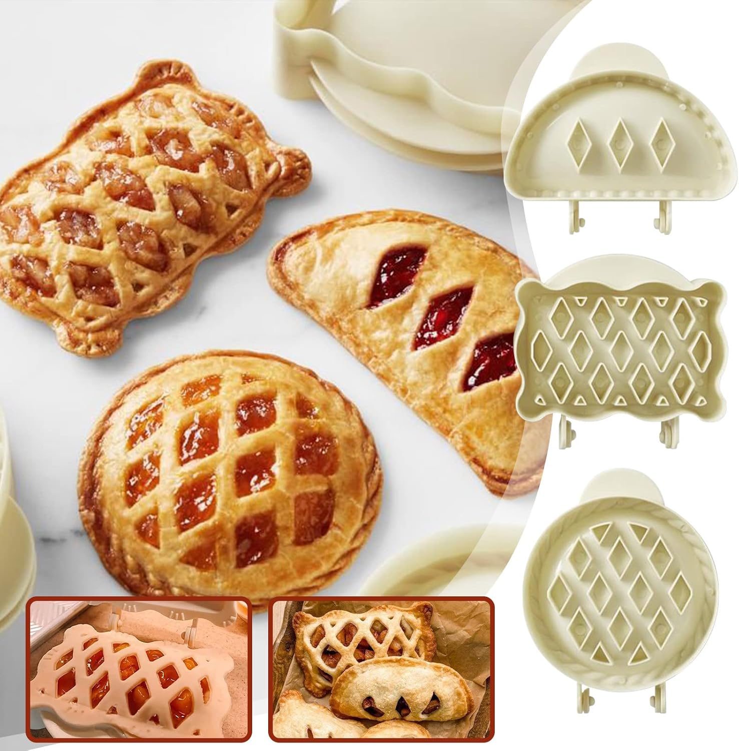 Amazon.com: Mini Hand Pie Molds Set of 3 - Pocket Pie Molds for Baking ...