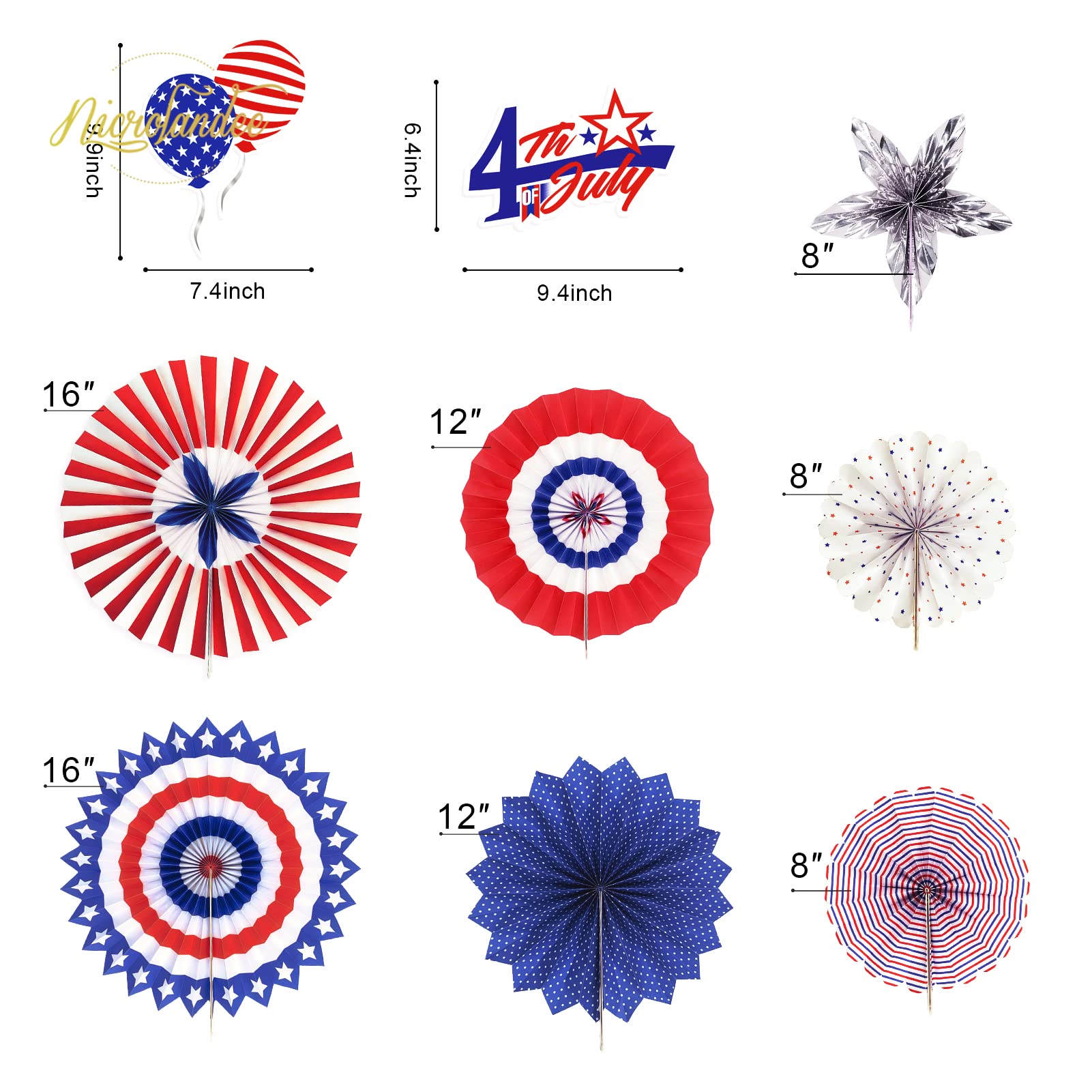 Amazon.co.jp: NICROLANDEE 32ピース 7月4日 愛国的なパーティー