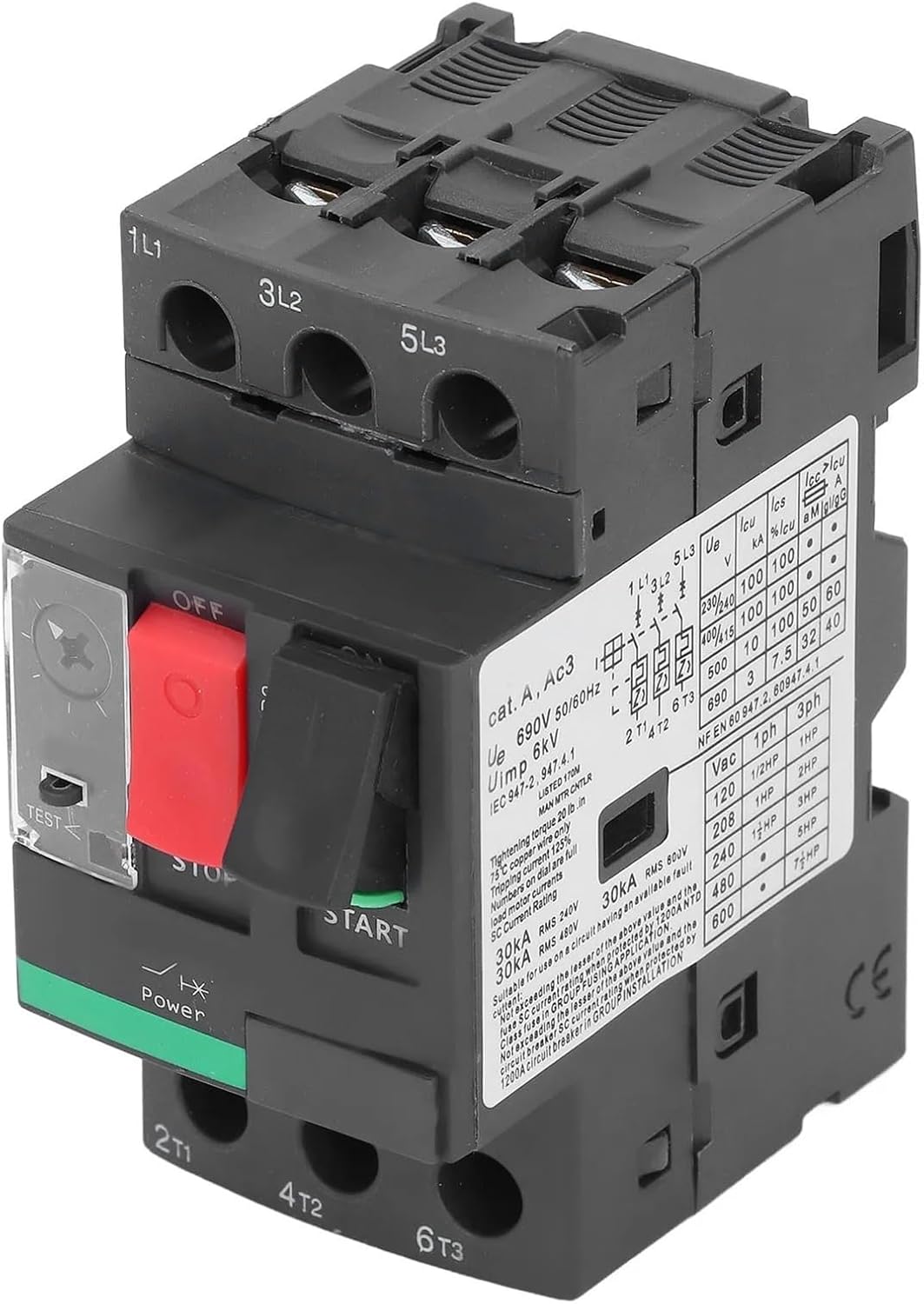 Motor Circuit Breaker AC690V 2.5‑4A Motor Starter Protector and Accurate Thermal Magnetic Trip for Electrical Application