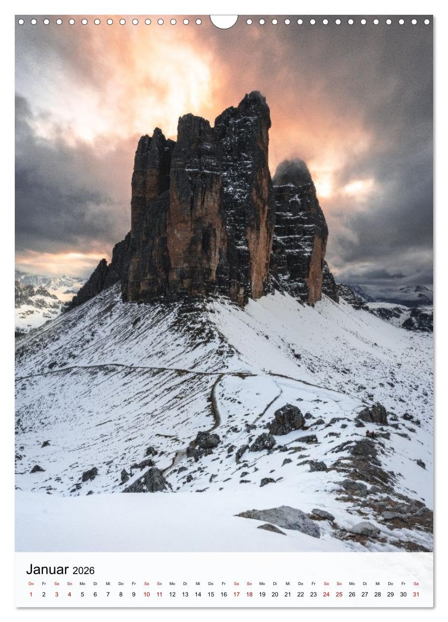 Die Dolomiten - Berge, die begeistern (Wandkalender 2026 DIN A3 hoch), CALVENDO Monatskalender: Berge, die begeistern