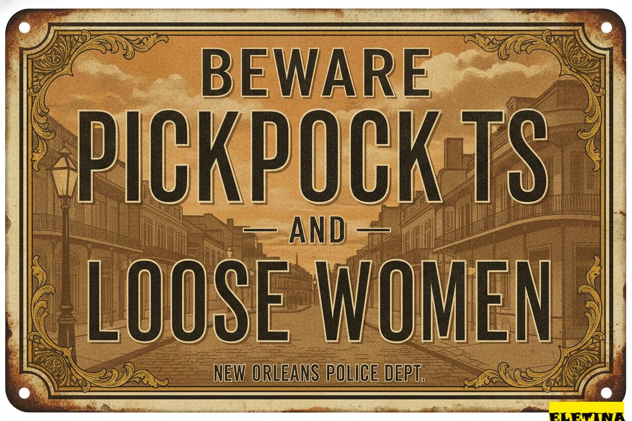 Personalized Sign for Man Cave Retro Metal Tin Beware Of Pickpockets And Loose Women Tin 12"x8" Private Property Decorative