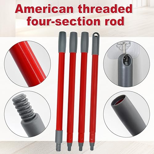 Miniatura 8 de Repuesto de cabezal de trapeador giratorio, mango giratorio de hierro, cepillo y base compatible con el sistema O Cedar EasyWring 1 tanque,