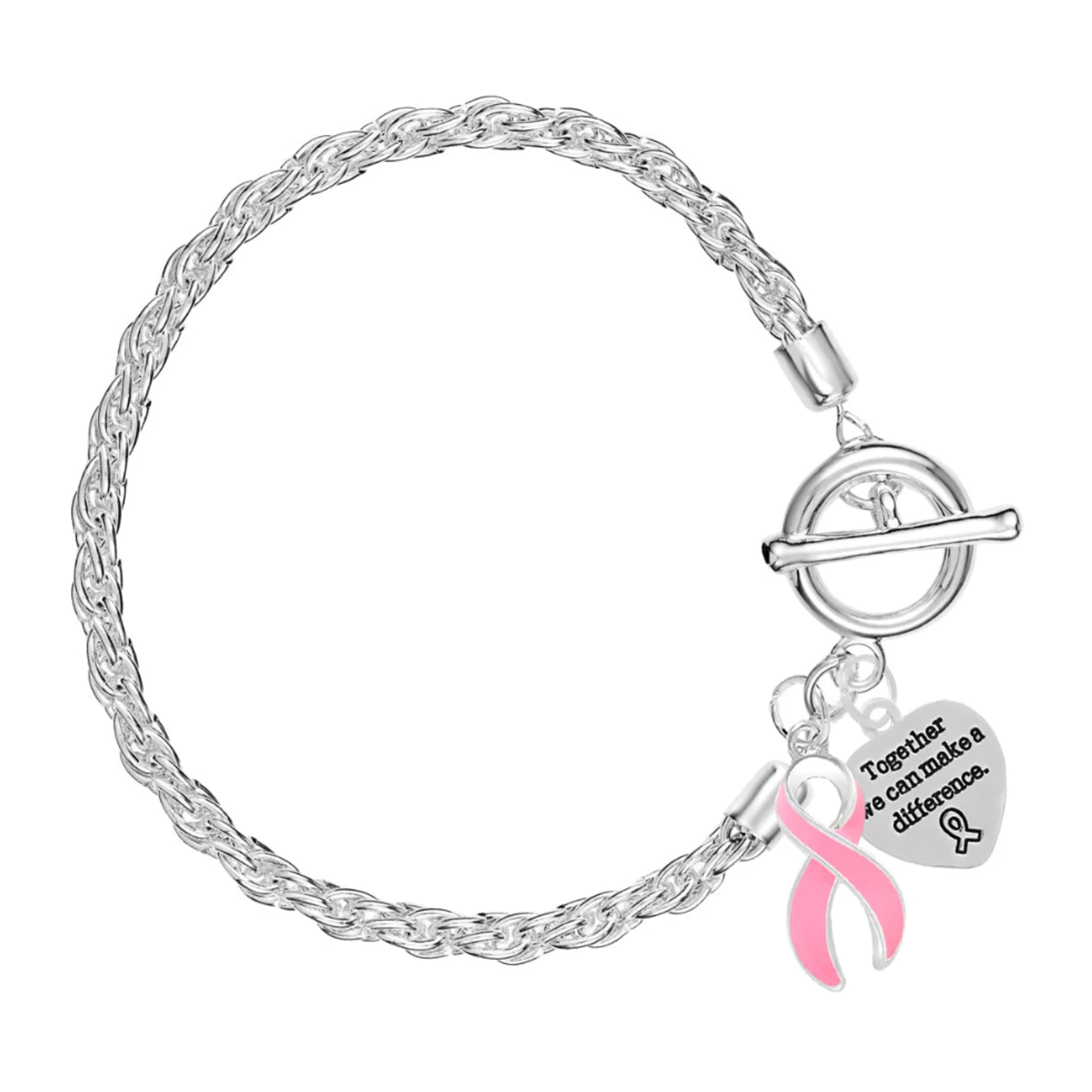 Breast Cancer Awareness Pink Ribbon Bracelets for Fundraising, Charity Walks, and Gifts - Perfect for Breast Cancer Awareness Month
