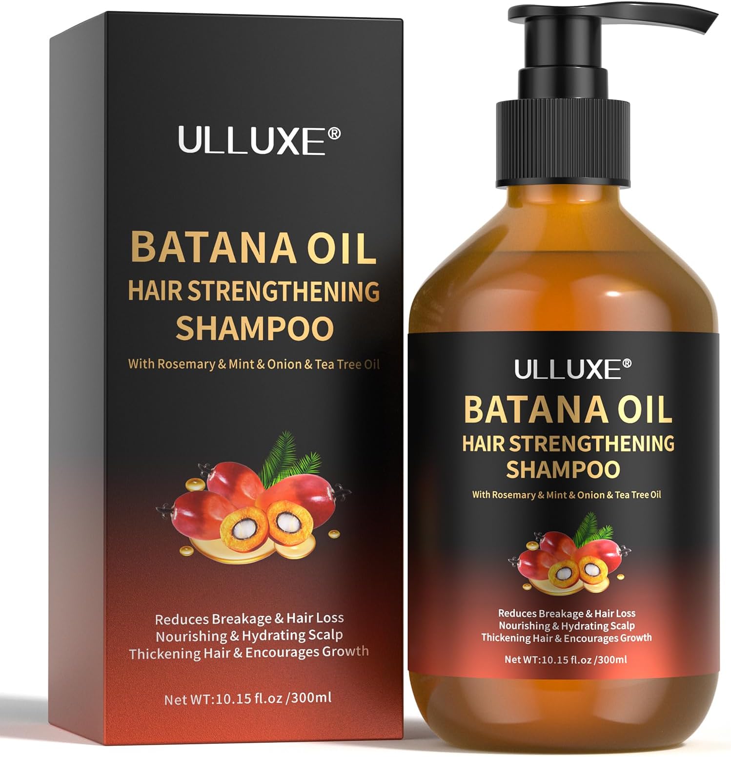 Batana Oil Hair Growth Shampoo, Strengthening Regrowth Shampoo for Men & Women with Thinning Hair & Hair Loss, Infused Rosemary, Mint Oil Nourishes Scalp, Sulfate Free for All Hair Types, 10.15 fl.oz