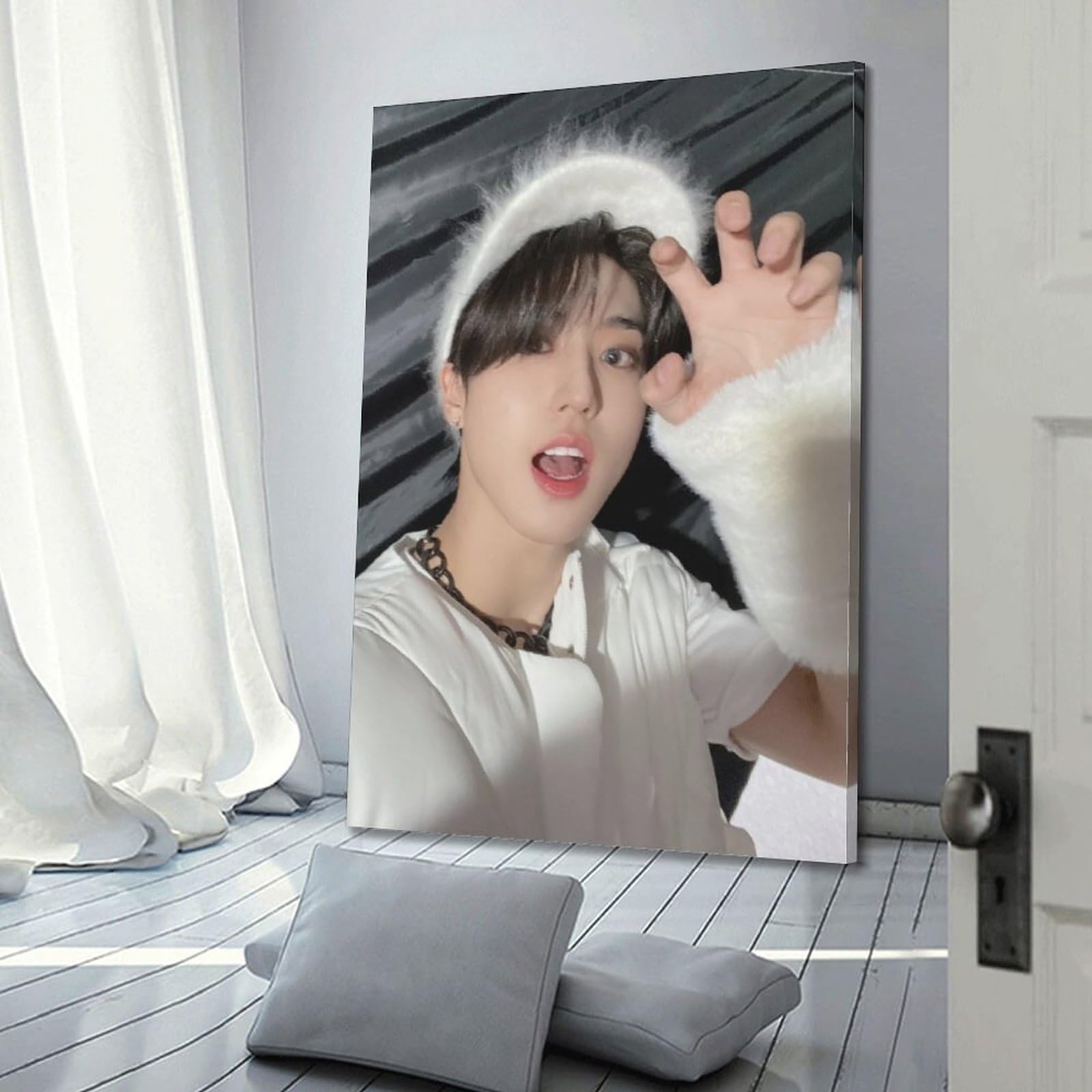 Enartly Posters en prints Stray Kids Koreaanse jongens groep poster tieners muurkunst schilderij voor woonkamer badkamer 50 x 70 cm geen lijst