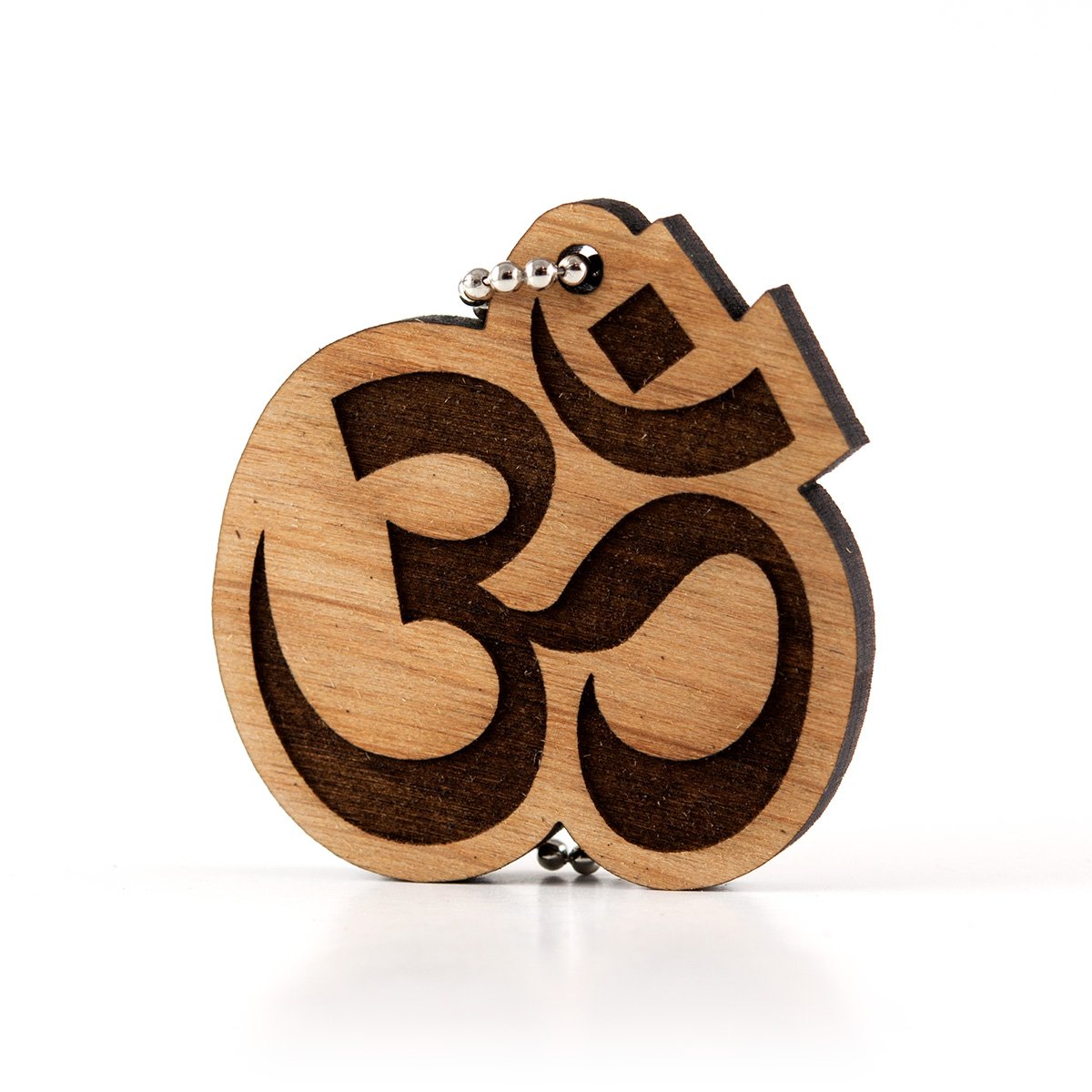 Om Symbol Wood Laser Cut Keychain
