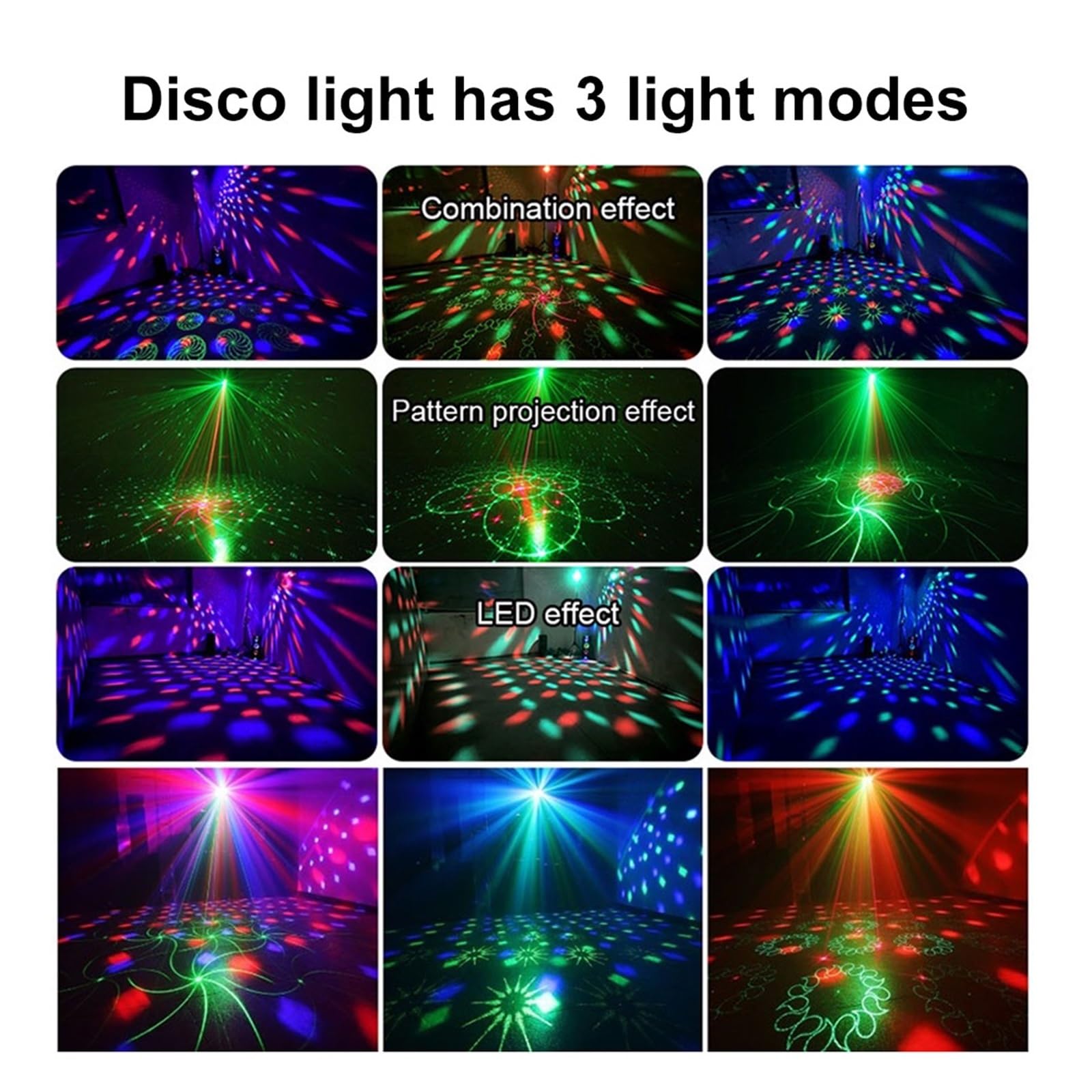 Światła dyskotekowe Oświetlenie Imprezowe LED DJ Kula Dyskotekowa Światło Projektor RGB Lampa Laserowa Aktywowane Dźwiękiem Światło Sceniczne Zdalnie Sterowana Lampa Stroboskopowa Do Baru KTV Dla DJ C