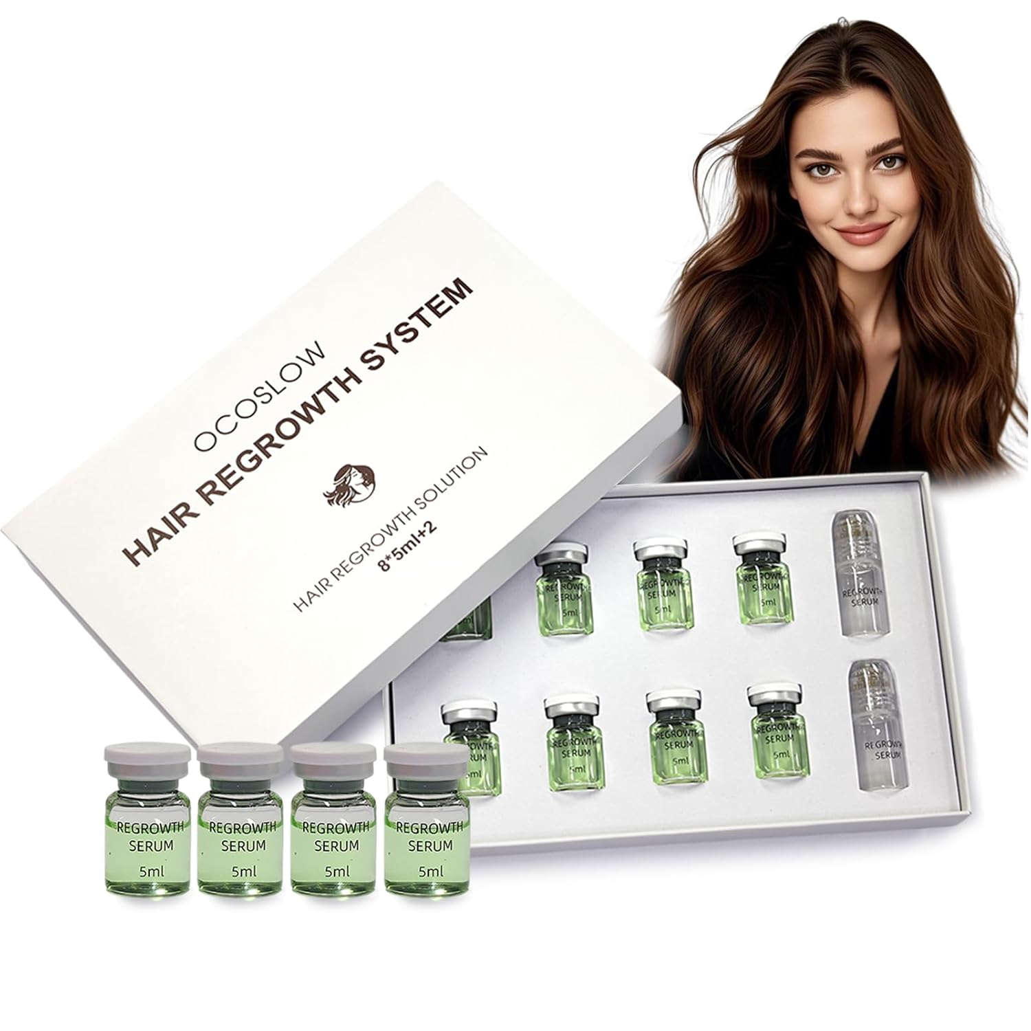 Hair Regrowth System, Advanced Hair Growth Oil with Ginseng, Ginger Root and Peppermint Oil, Regrowth Serum for Strengthens Roots, Thicker Healthier Hair (1box)