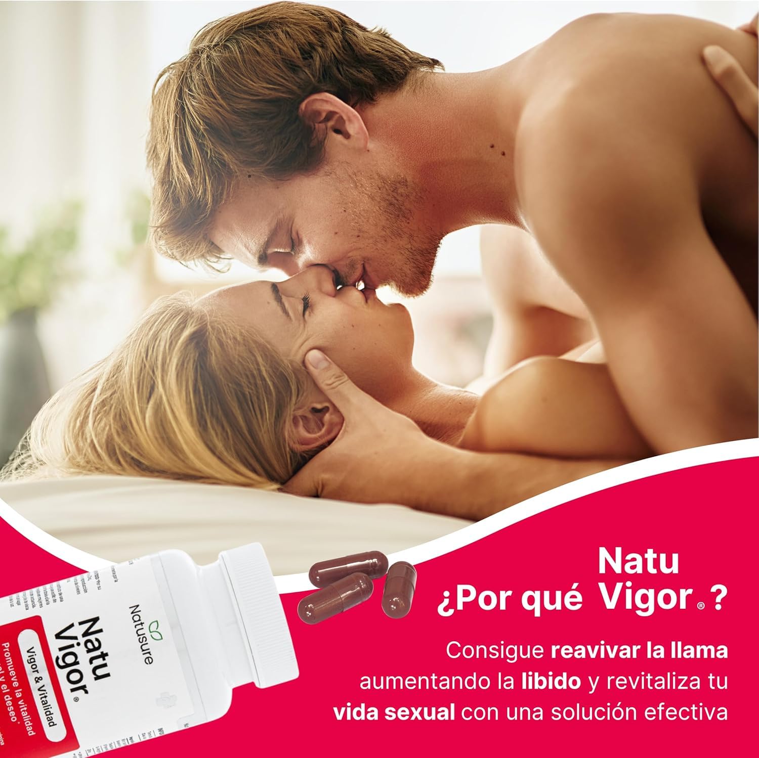 NATUSURE NatuVigor Pack de 3 (180 Cápsulas) – Maca Andina + Fenogreco Testofen® + L-Arginina + Zinc – Soporte para la Vitalidad y el Deseo Sexual en Hombres y Mujeres