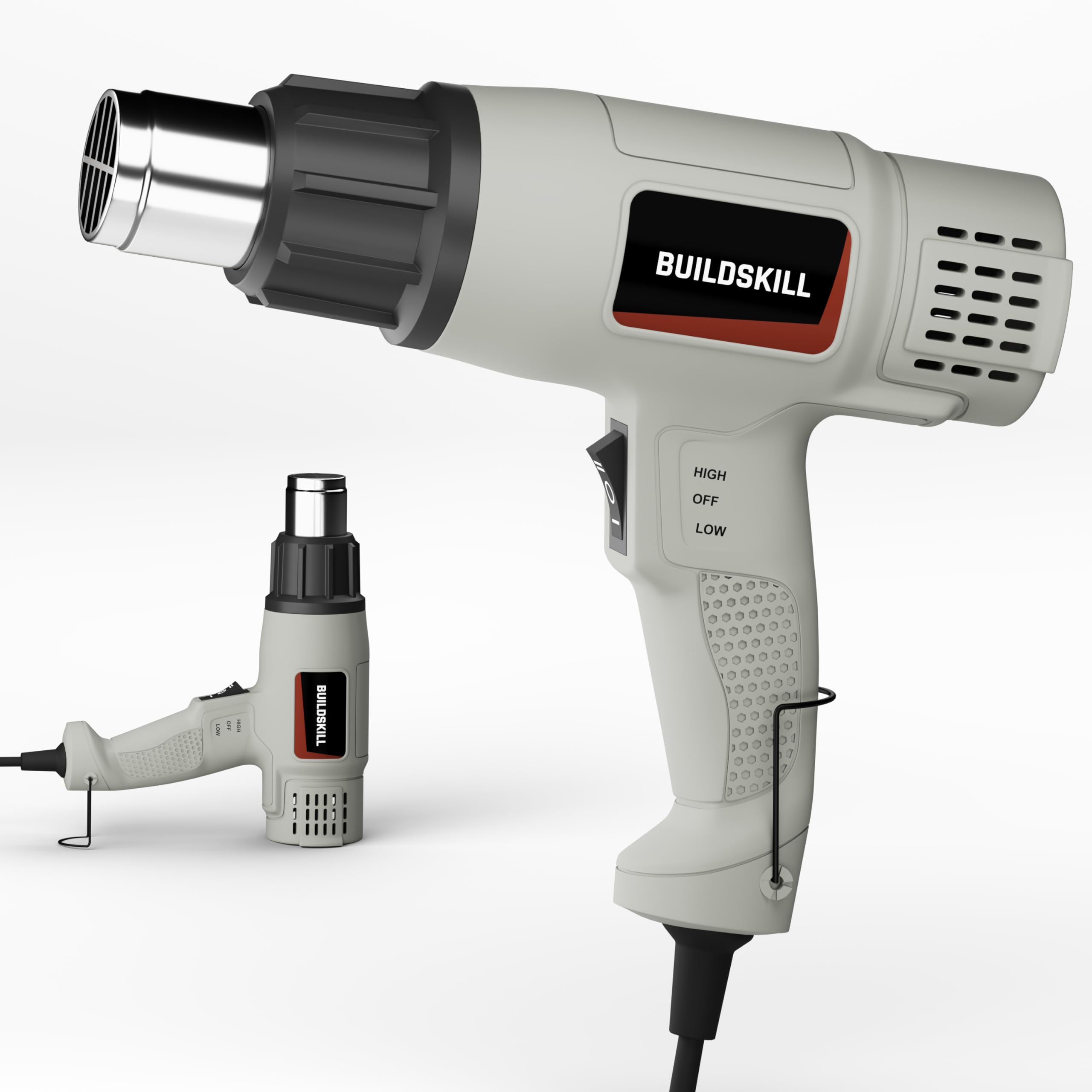 BUILDSKILL 1800W High Speed Heat Gun Machine | Dual Temperature 400°C - 550°C | Copper motor | Extra long nozzle for paint removing | shrink wrapping | DIY | Crafts | Packing | Safe & Durable-image-38