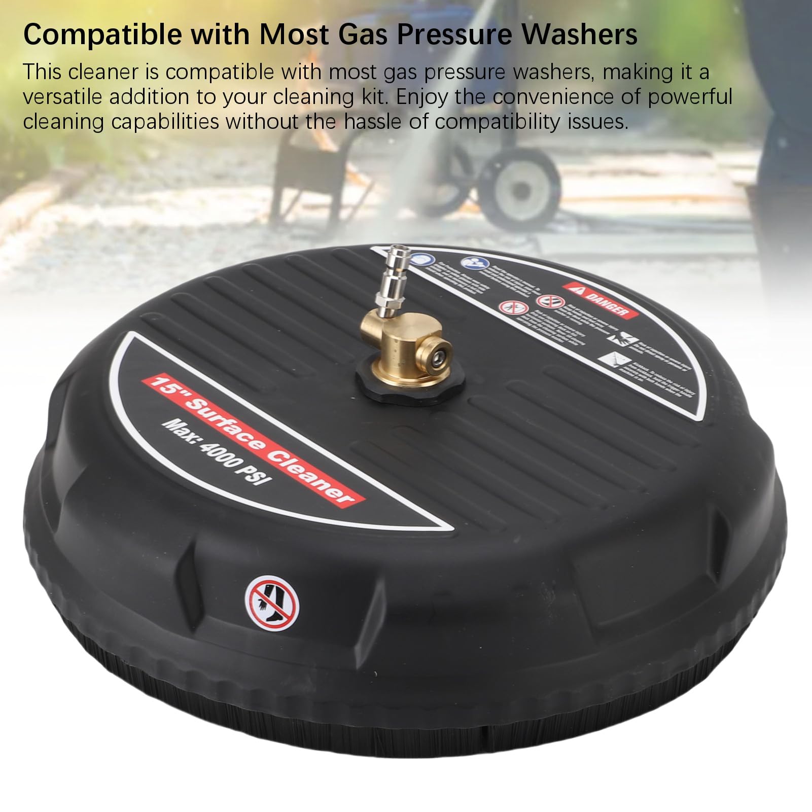 Limpiador de Pisos con Lavadora a Presión, 4000 PSI de Grado Comercial con Limpiador de Pisos de Acero Inoxidable, 2 Boquillas Giratorias para Entrada, Acera, Terraza y Patio