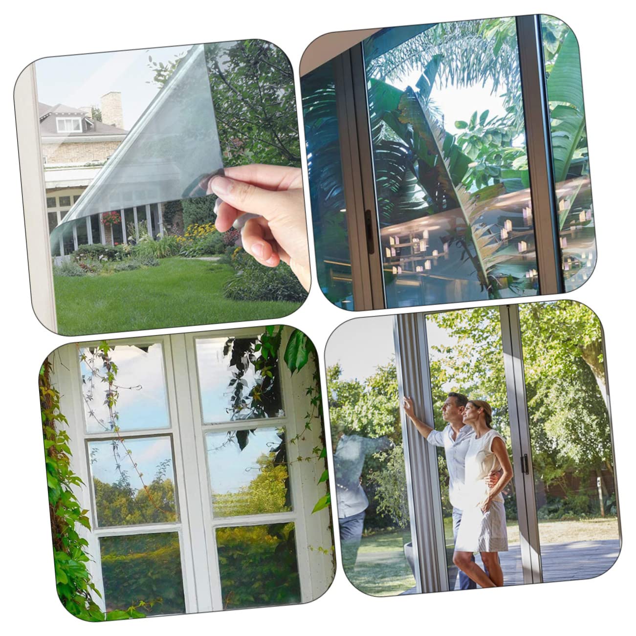 Pellicola Finestra Privacy Unidirezionale 2m Pet Argento | Protezione Occhi Indiscreti, per Vetri e Porte in Vetro, Uso Domestico