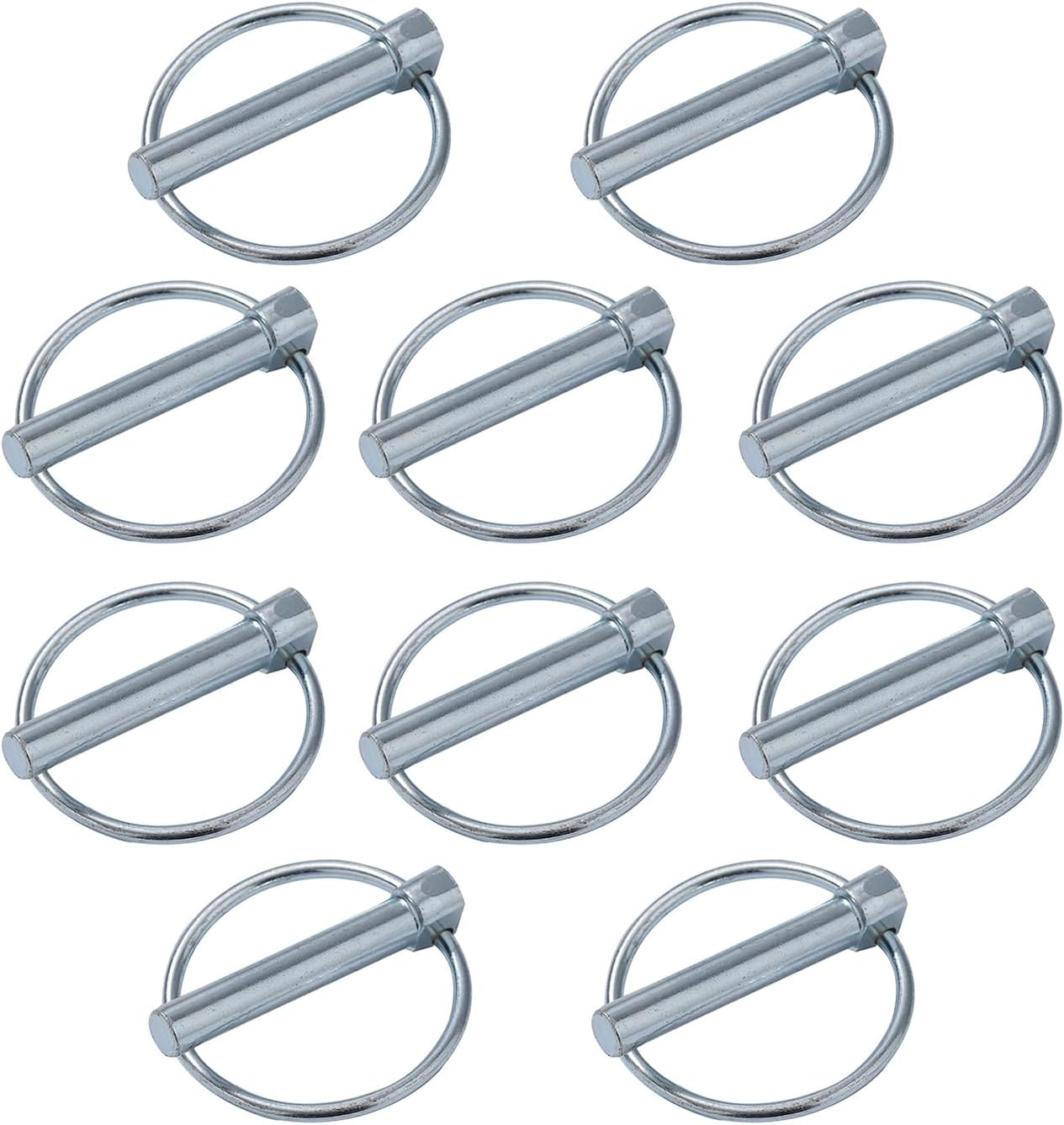 10 Pack 1/4x2-9/16in Lynch Pin Assortment Safety Coupler Pin Heavy Duty Lynch Pin Set Safety Trailer Coupler Pins Quick Release Tractor Trailer Trucks Pin Ring