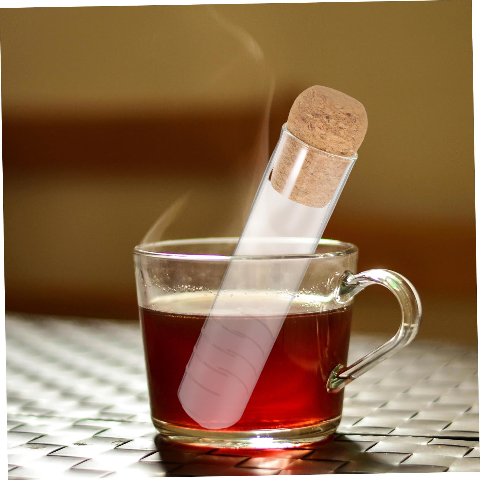 Infuseurs à Thé Filtration et Entretien Facile en Verre Couvercle en Liège Lot de 6 Maison Bureau