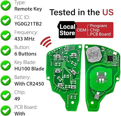 Miniatura 4 de Reemplazo para Chevrolet Suburban Tahoe 2020-2025 control remoto YG0G21TB2 6 botones 433MHz