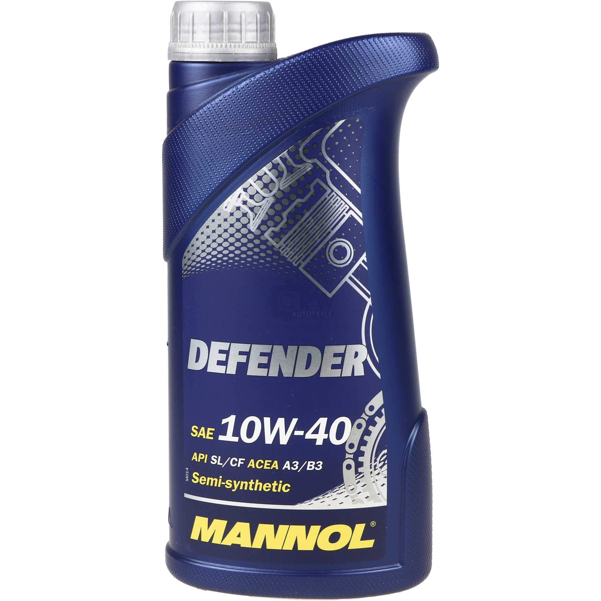 Set di filtri 6 litri MANNOL olio motore Defender 10W-40 API SL/CF MANN-FILTER filtro aria filtro carburante filtro olio