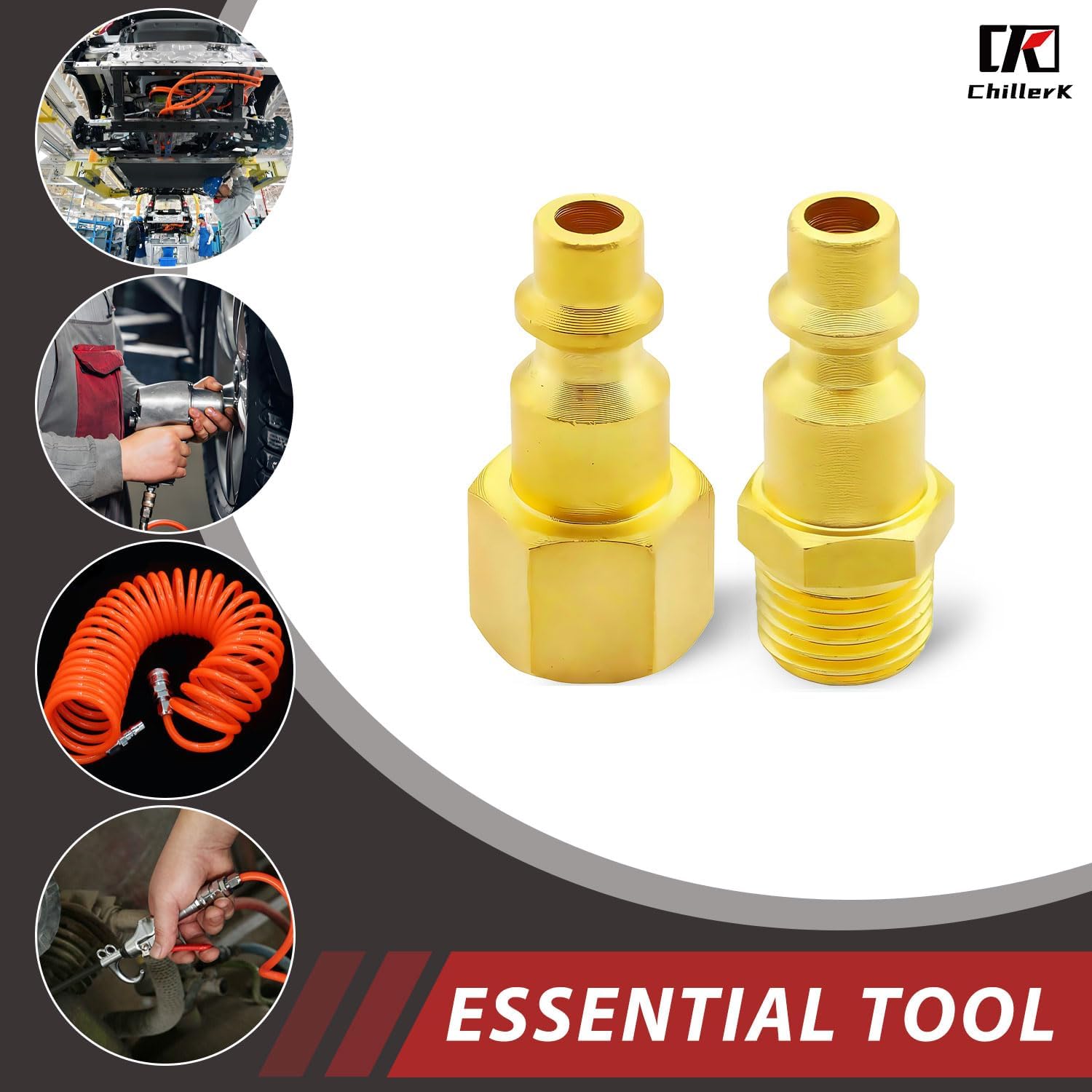 6 set 1/4 Inch NPT male, female Quick Connector Air Coupler and plug kit, Industrial Brass Air Quick Connect