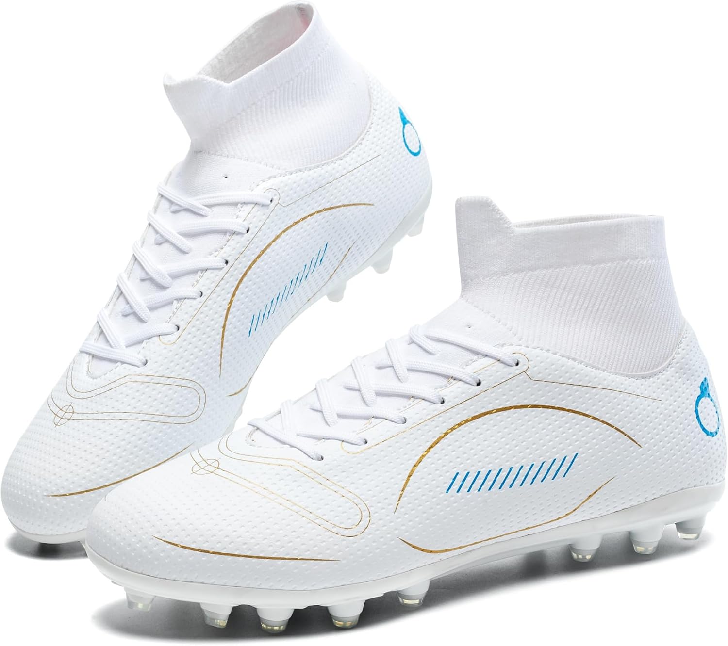 Kids Soccer Cleats Boys Girl Football Cleats Youth Turf Soccer Cleats High Top Athletic Outdoor Trainning Football Shoes for Little/Big Kid - Image 6