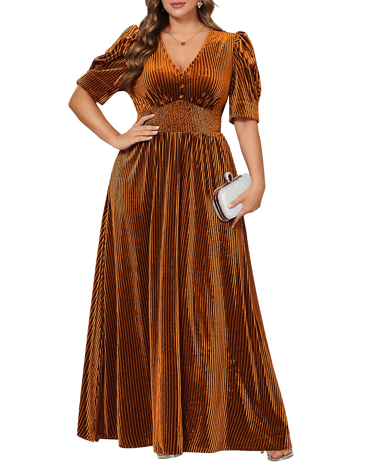 Pinup Fashion Velvet Empire Dress