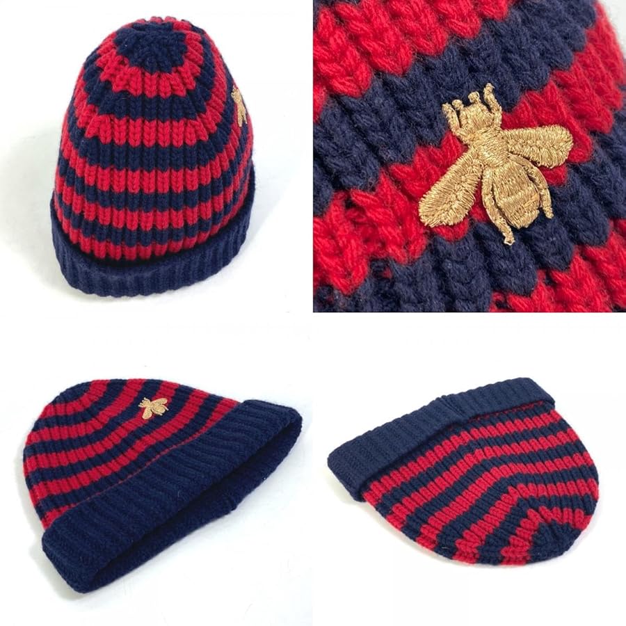 グッチ ハチモチーフ クルーネック セーター ニット ボーダー Bee ウール グッチ ハチモチーフ クルーネック セーター ニット ボーダー
