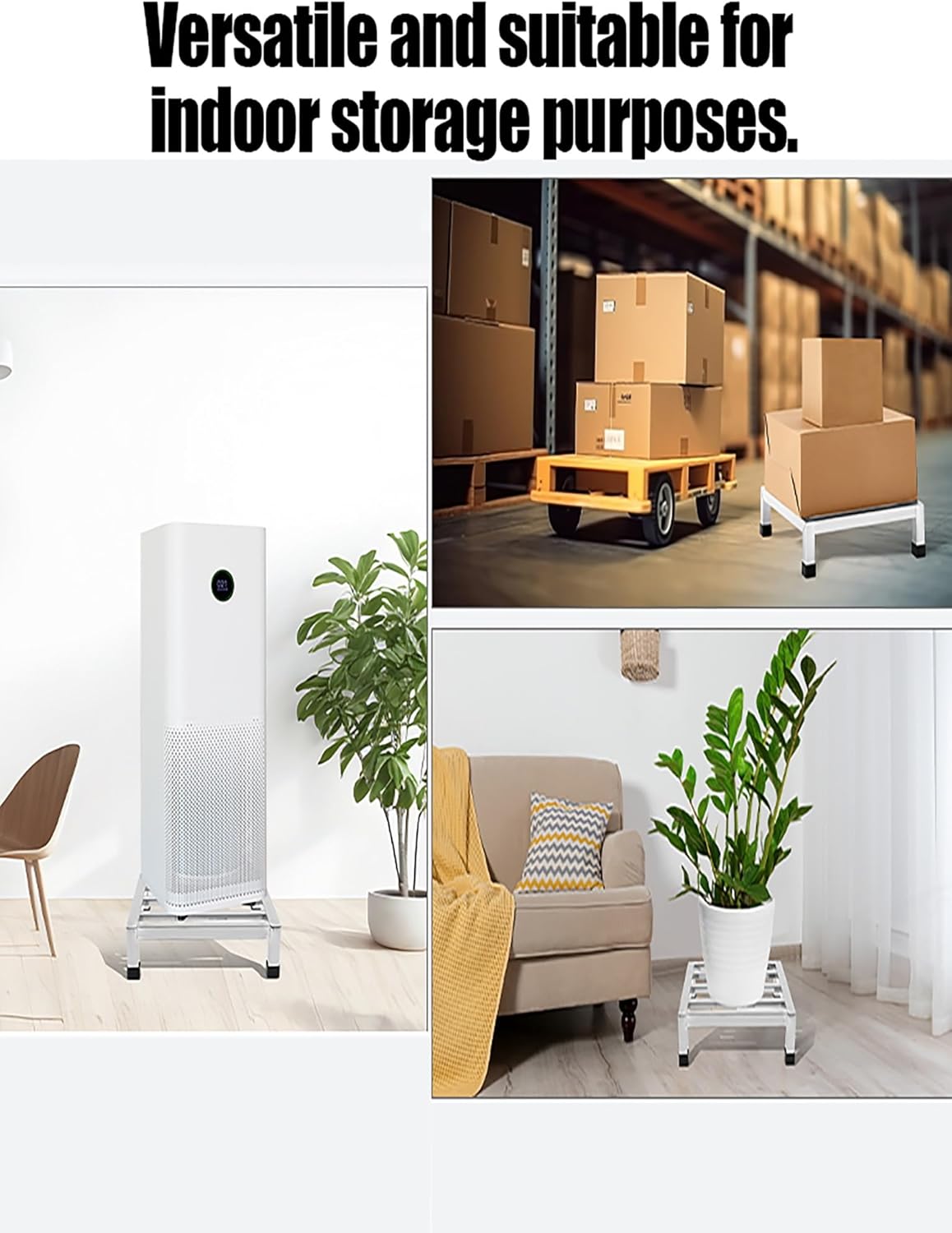 Stainless Steel Dunnage Rack, 30cm Height, 1800 lbs Capacity, Heavy-Duty Detachable Storage Rack with Plastic Feet for Commercial Kitchen, Restaurant, and Food Storage (40x40x30cm)