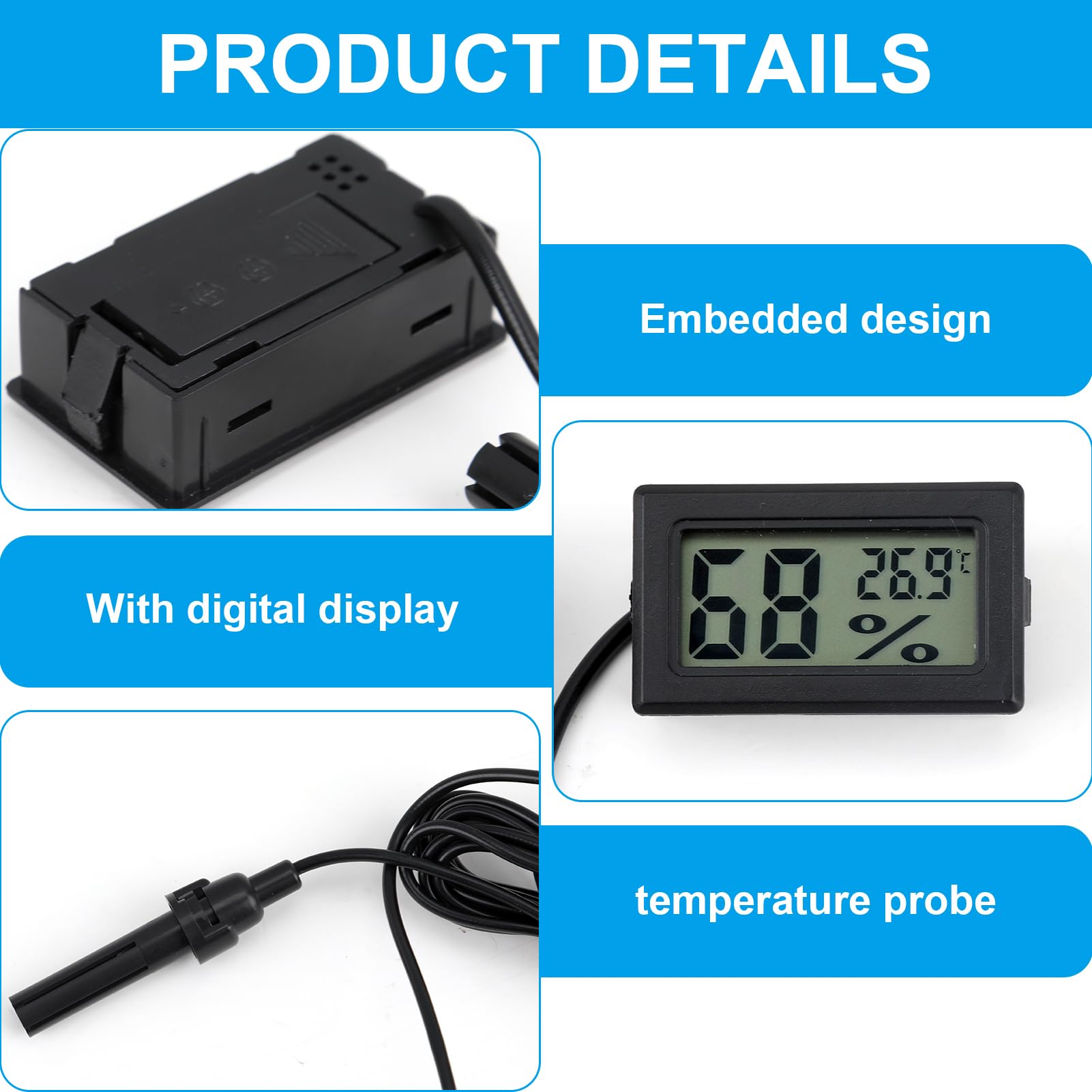 2 Pack Digital Thermometer Hygrometer - Image 3