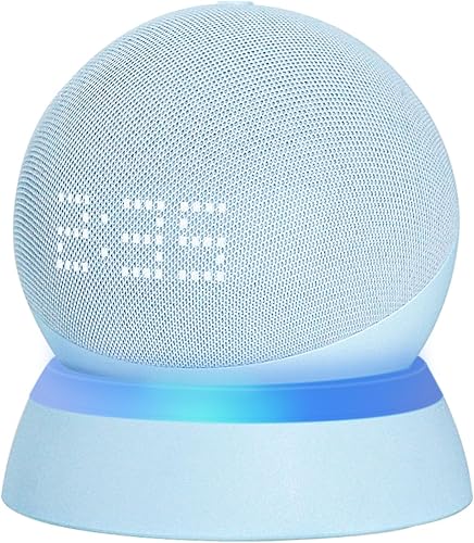 Soporte de mesa para Echo Dot de 5ª y 4ª generación, soporte de escritorio, soporte de base con guía de luz y con gestión de cables integrada, azul