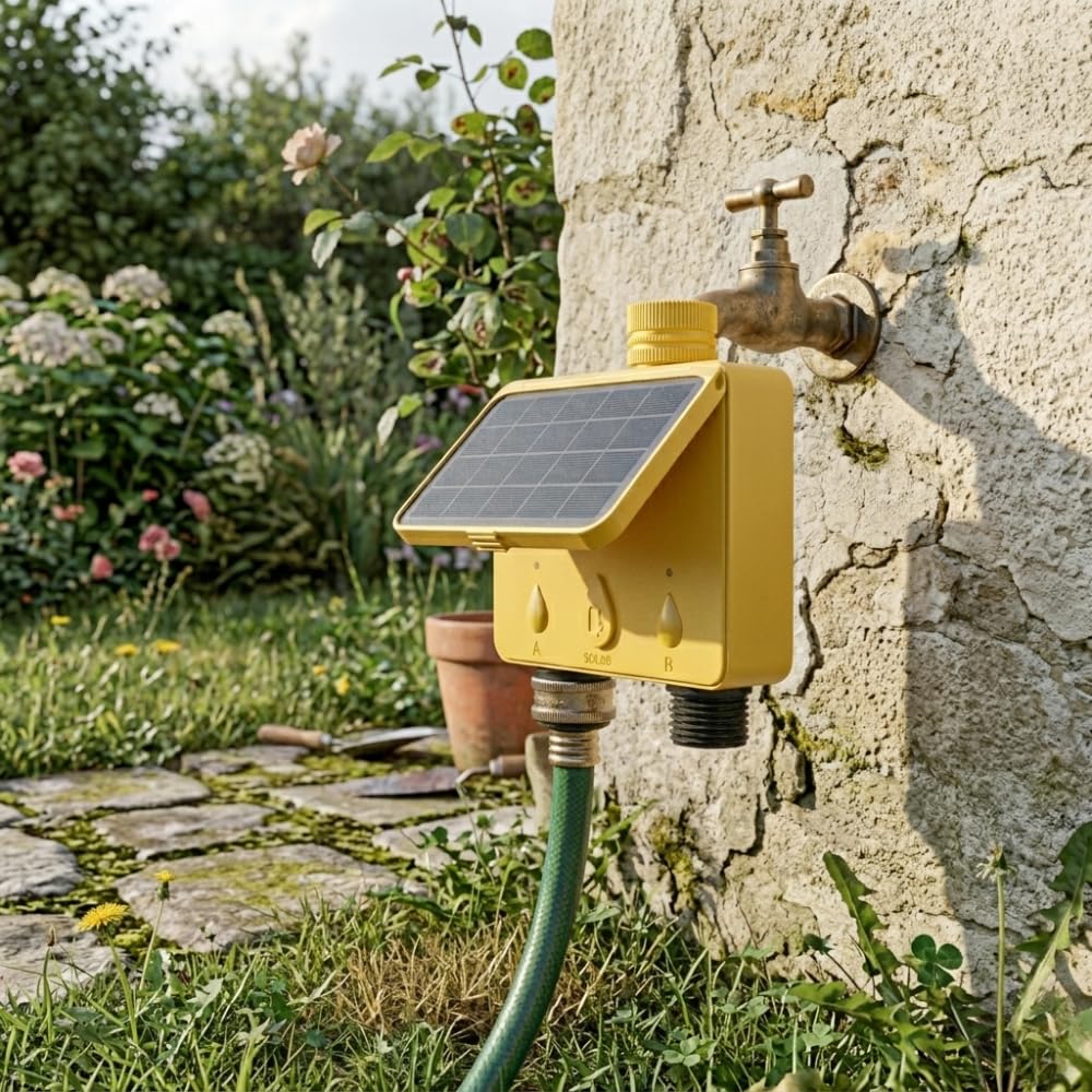 KONYKS HYDRO SOLAR Inteligentna stacja nawadniania Wi-Fi, dalekiego zasięgu, stała autonomia z panelem słonecznym, wodoszczelność IP65, zdalne sterowanie, Google Home & Alexa, scenariusze automatyki