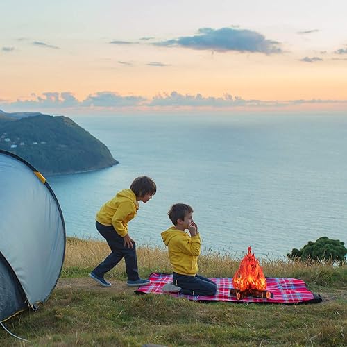 Miniatura 8 de Centro de mesa de fogata de cartón decorativo 3D, fuego artificial, llama falsa, antorcha de llama decorativa para fiesta (rojo naranja)