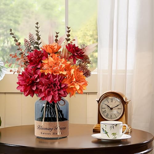 Miniatura 2 de Leftover Flores falsas de otoño en jarrón, flores sintéticas en jarrón, arreglo floral de otoño, centros de mesa de otoño para mesas, flores